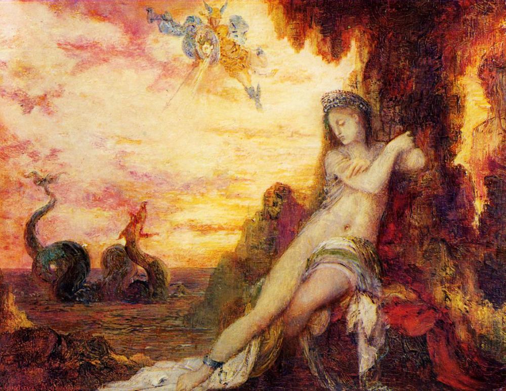 Gustave Moreau (1826–1898) Perseo y Andrómeda,1870. Óleo sobre lienzo. Bristol City Museum and Art Gallery.