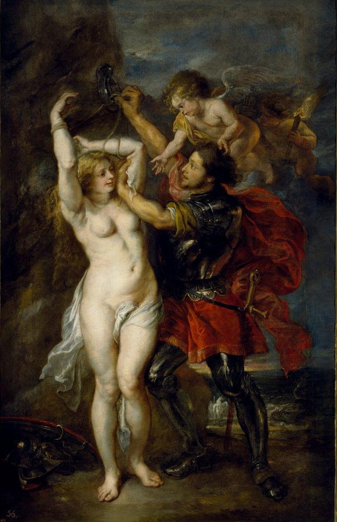 Rubens, Pedro Pablo; Jordaens, Jacob, Perseo liberando a Andrómeda, 1639 – 1641. Óleo sobre Lienzo. 267 cm x 162 cm. Escuela Flamenca