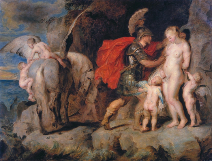 Peter Paul Rubens, 1607.Perseo liberando a Andrómeda. 100 cm × 139 cm. Óleo sobre tabla. 